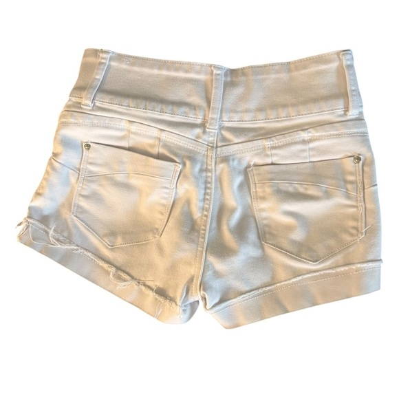 Blue Savvy White High Waist Shorts Crisp Cotton Spandex Blend SZ 5/27 - Picture 3 of 6